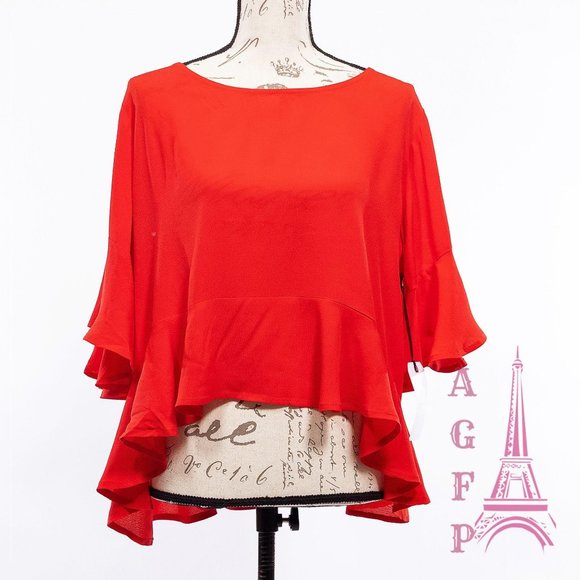 Anthropologie Tops - Anthropologie Leith Flounce cropped blouse